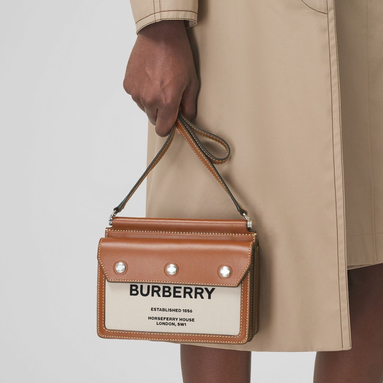 Burberry Mini Horseferry Print Title Bag with Pocket Detail 