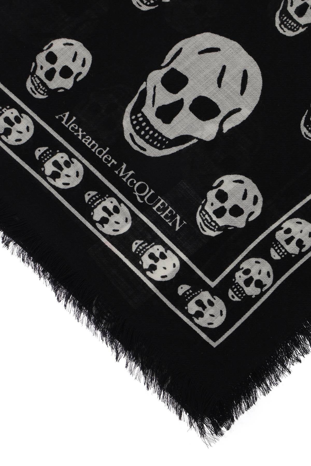 LIGHT WOOL SKULL SCARF - 4