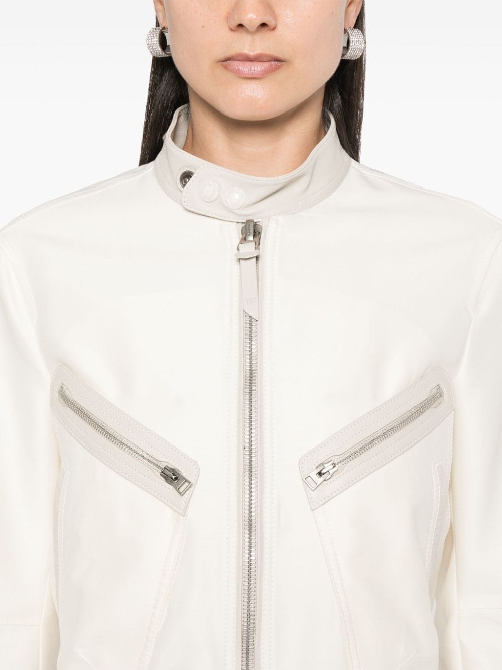 contrasting-trim jacket - 5
