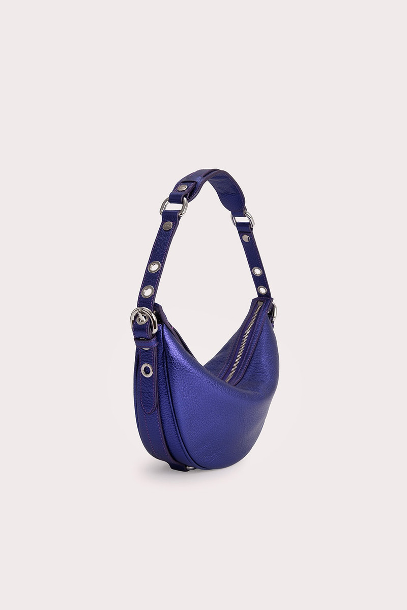 BY FAR Gib Ultraviolet Metallic Grain Leather outlook