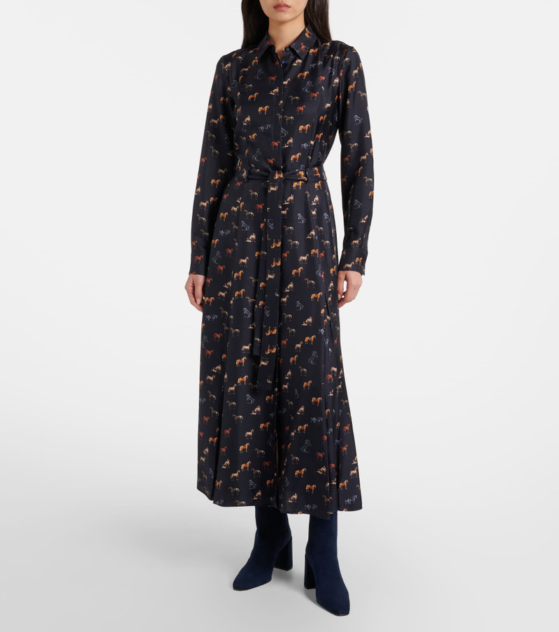 GABRIELA HEARST Galway belted silk shirt dress outlook