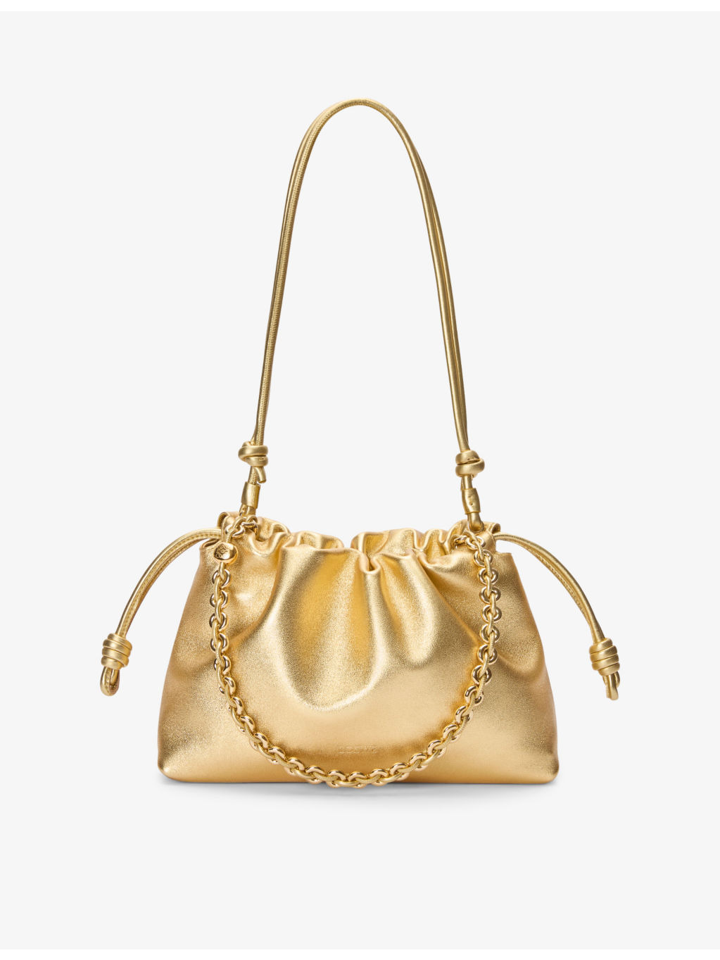 Flamenco Metallic Medium Leather Shoulder Bag - 3