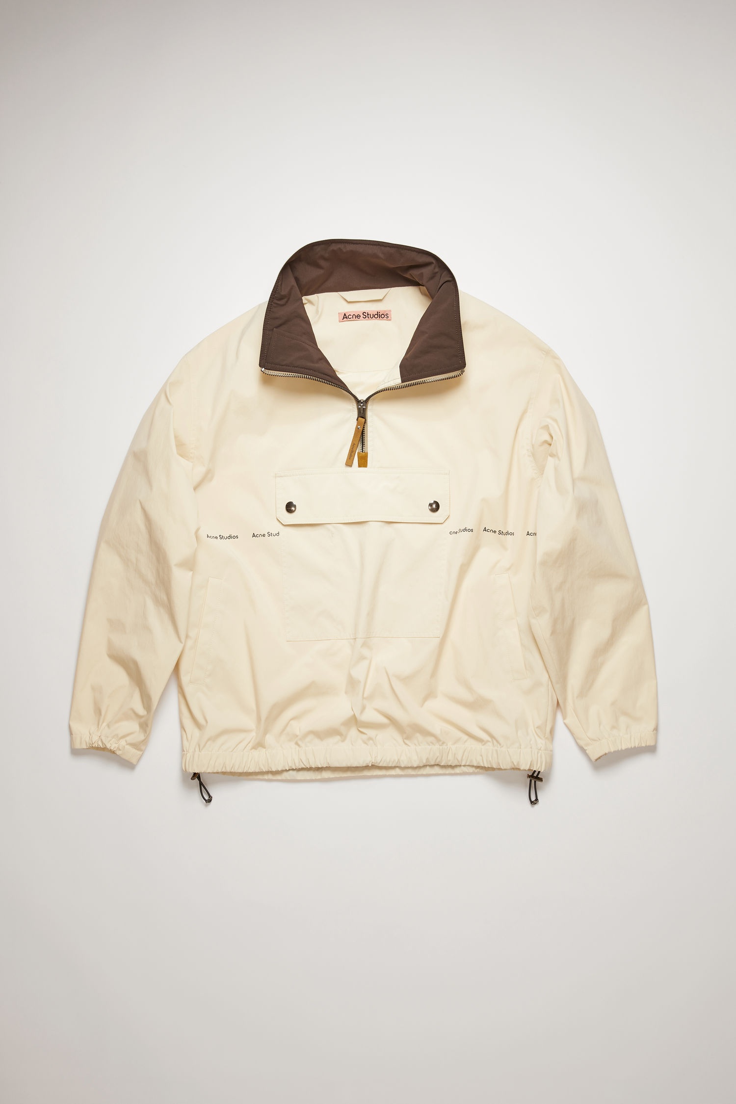 Half-zip logo-print jacket champagne beige - 1