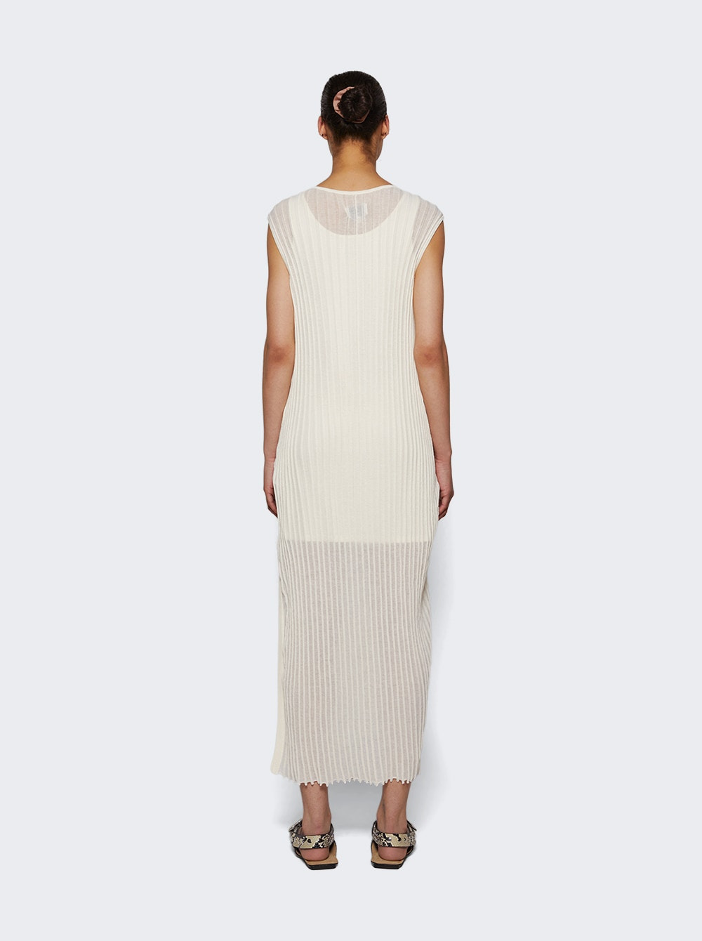 Ada Sleeveless Long Knit Dress Ivory - 4