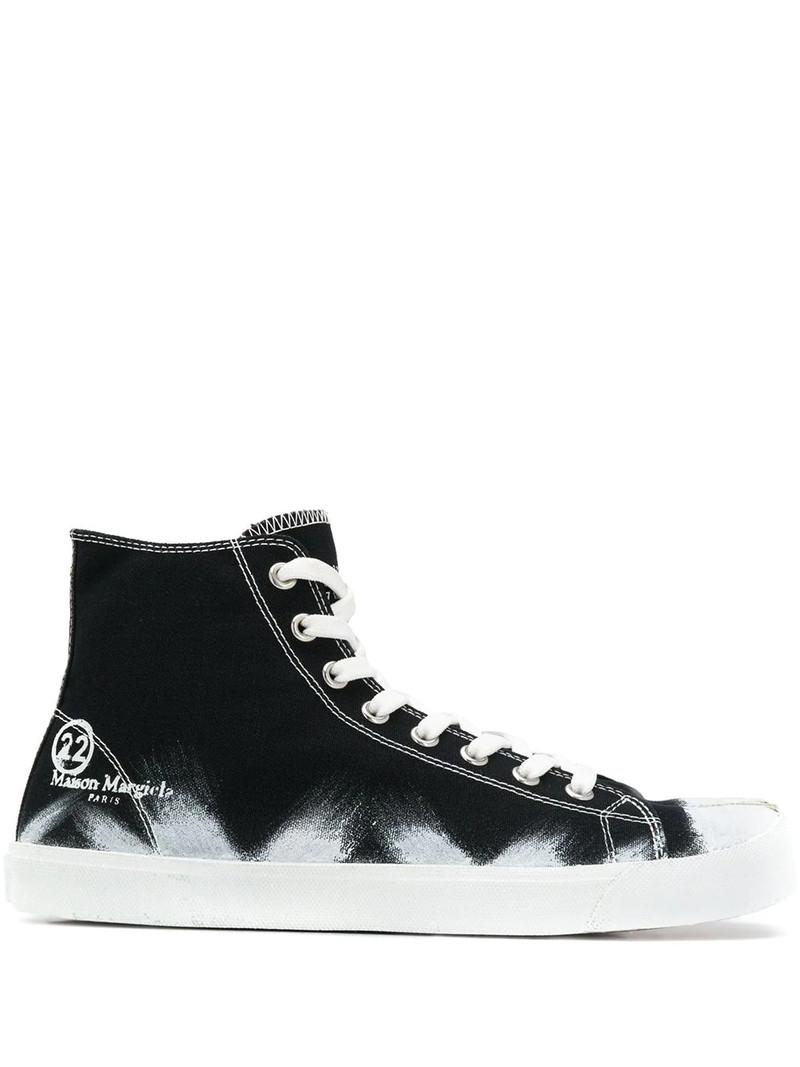 Tabi paint-detail high-top sneakers 1