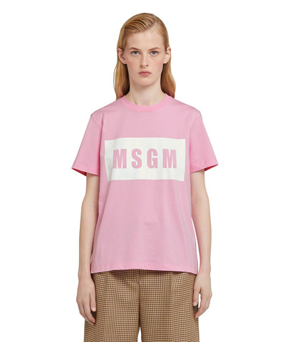 MSGM Crew neck T-shirt with MSGM box logo outlook