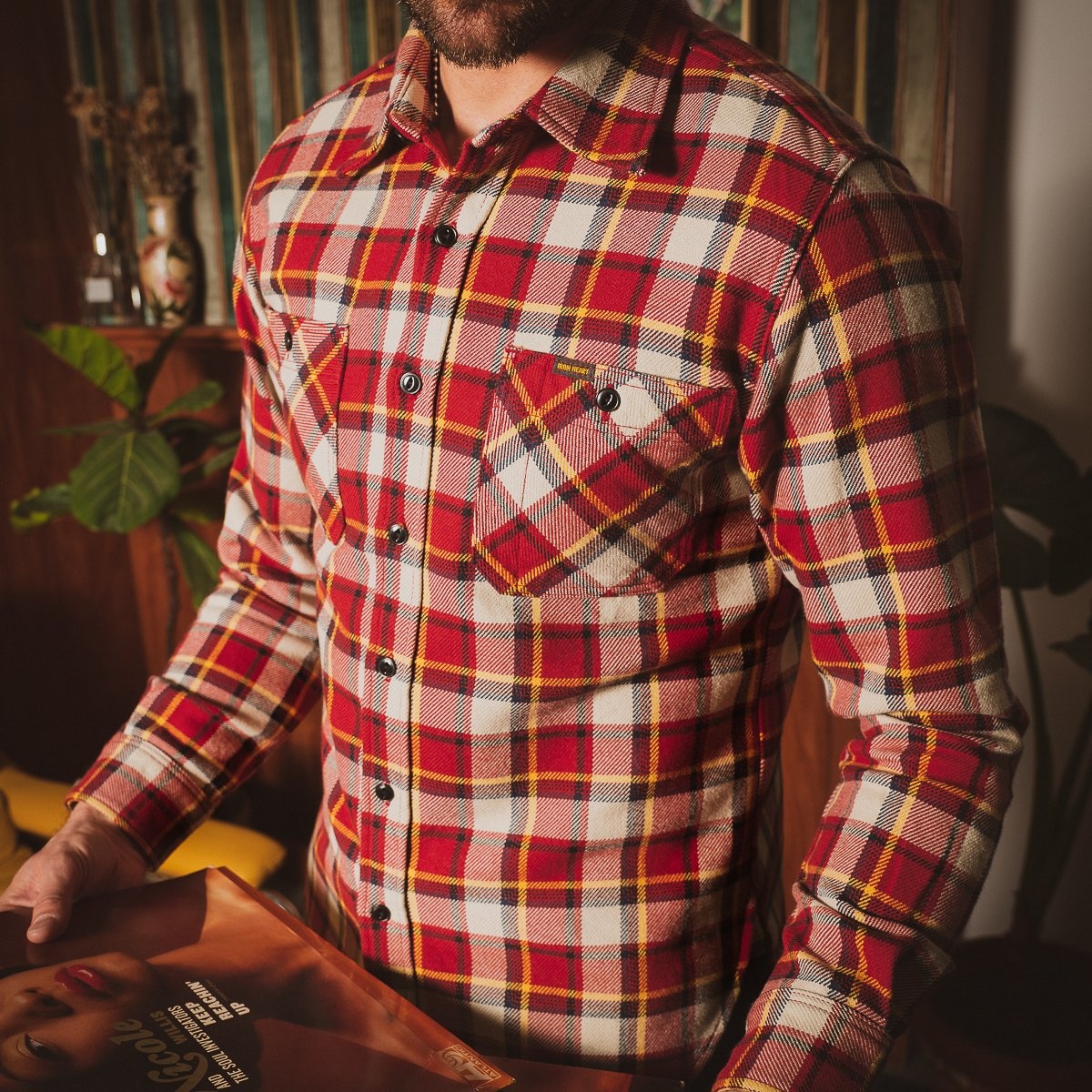 Iron Heart Ultra-Heavy Flannel - IHSH-244-RED - Buffalo Check Red