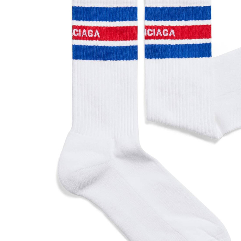 BALENCIAGA Men's Balenciaga Striped Socks in White outlook