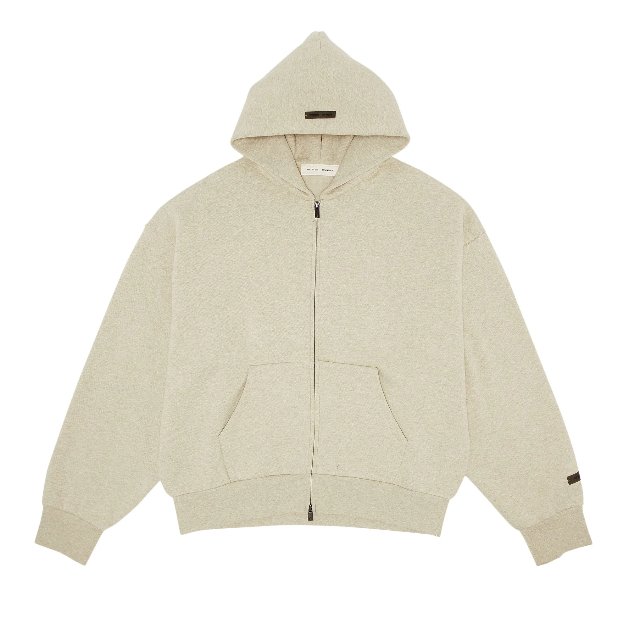 Fear of God Essentials Classic Full Zip Hoodie 'Heather Stone' - 1