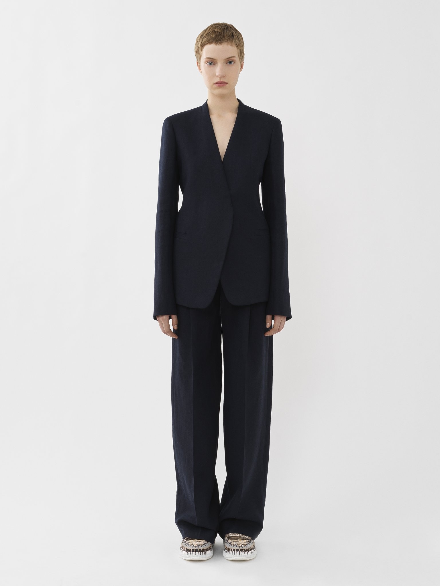 BUTTONLESS TAILORED JACKET - 4