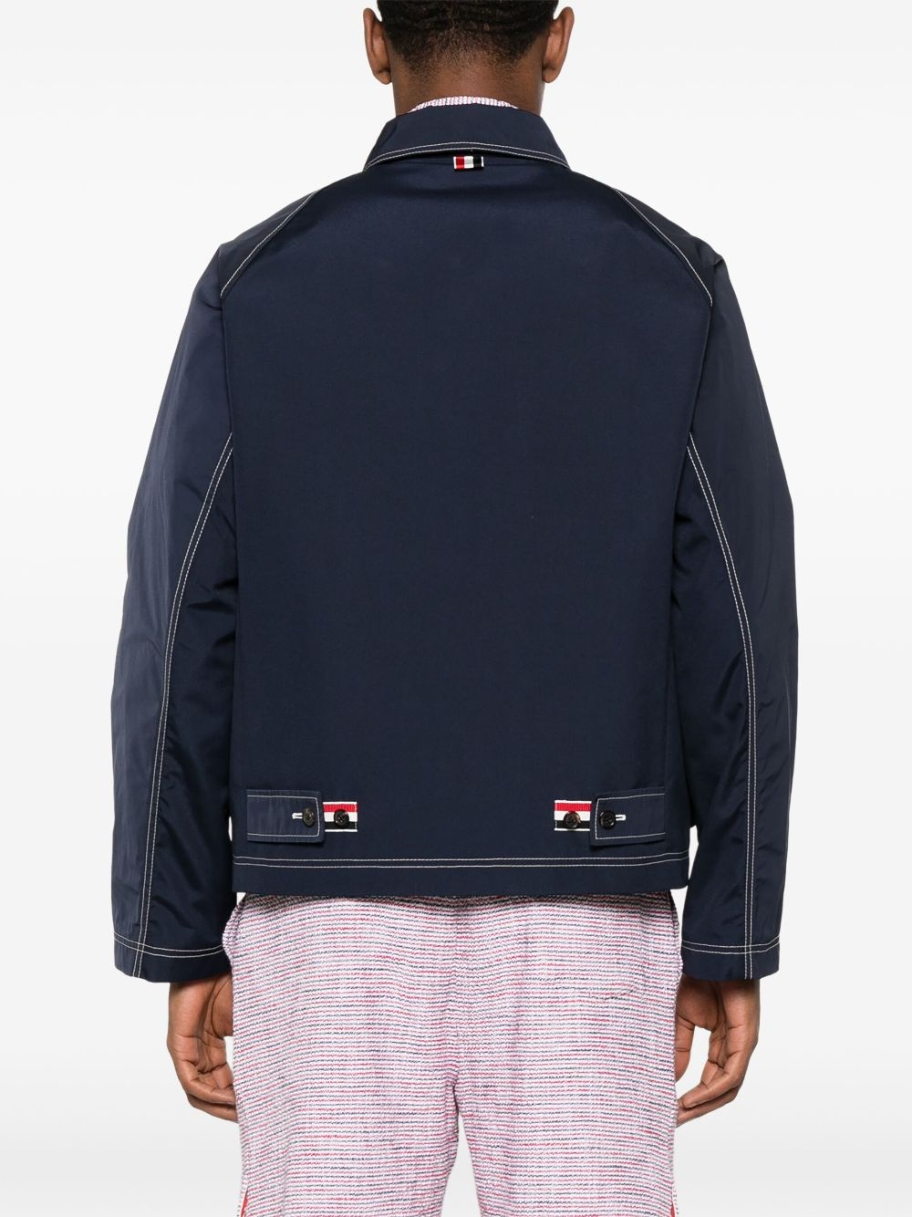 contrast-stitching raglan jacket - 4