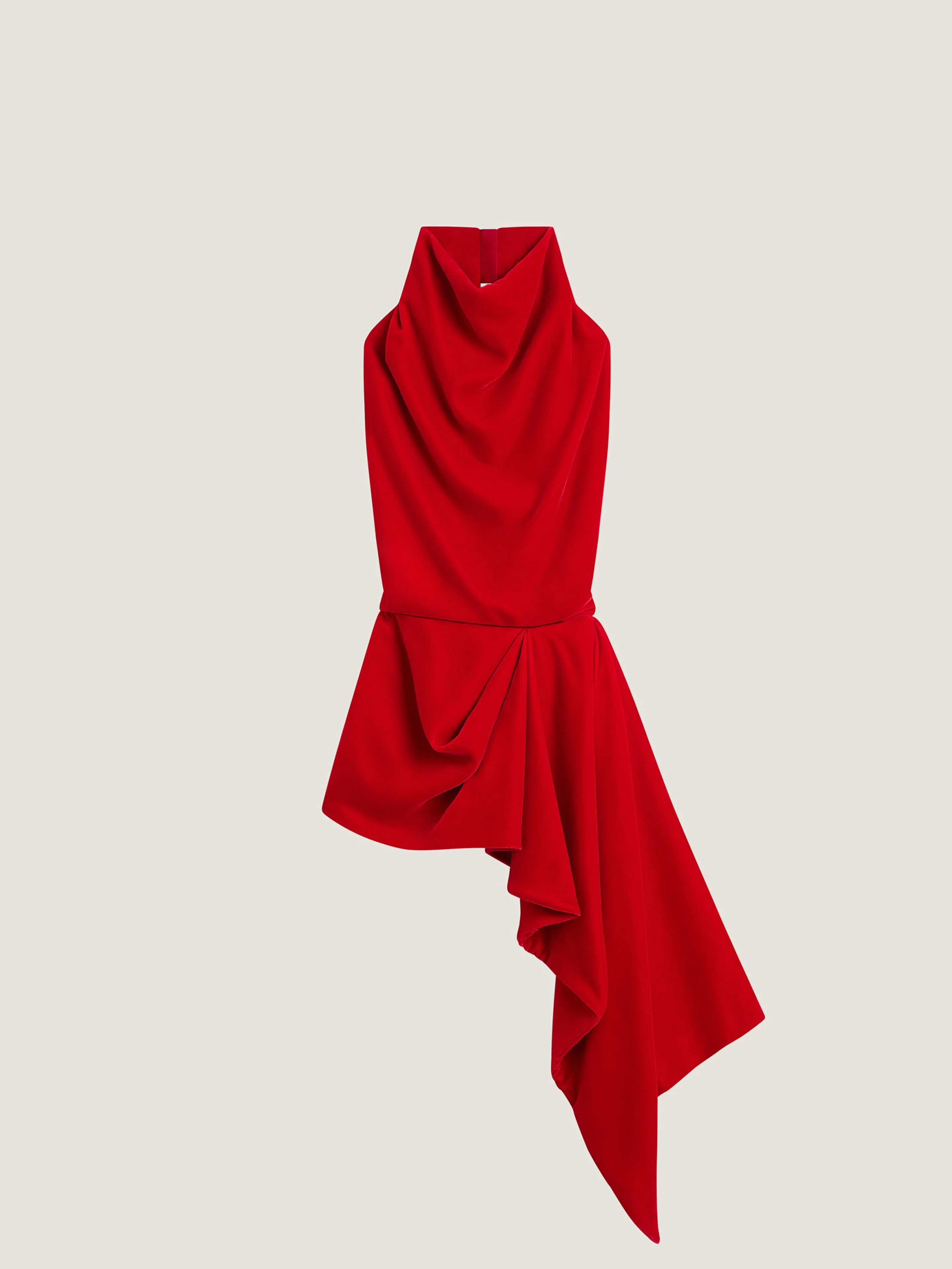 DRAPED TOP IN VELVET WITH OPEN BACK - 1