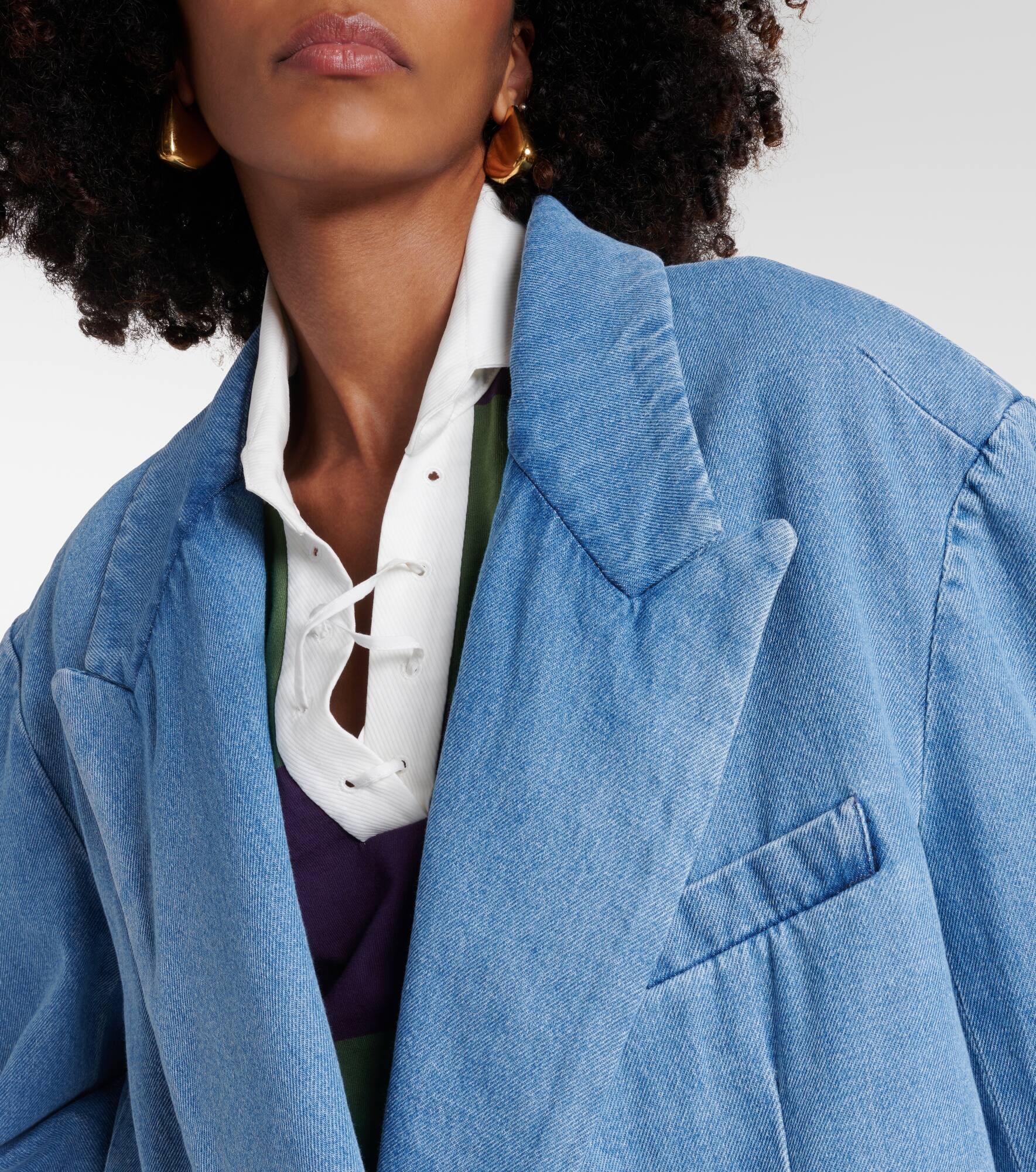 Oversized denim blazer - 6