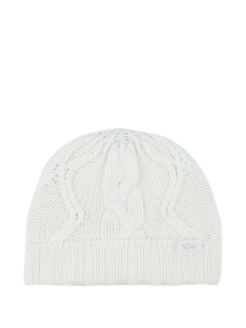cable-knit beanie hat 1