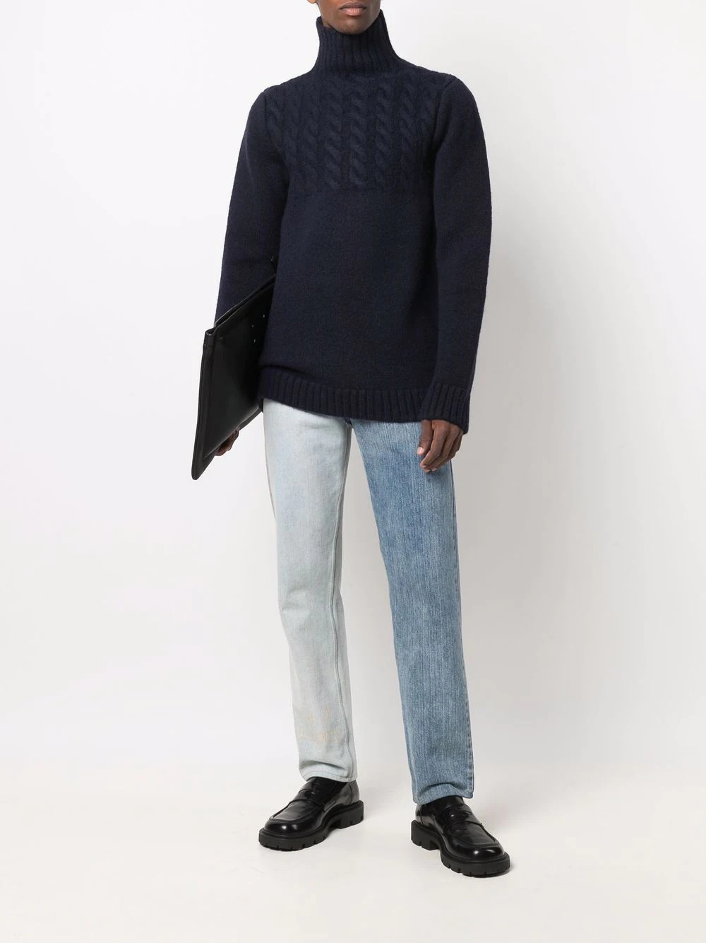 cable-knit wool jumper - 2