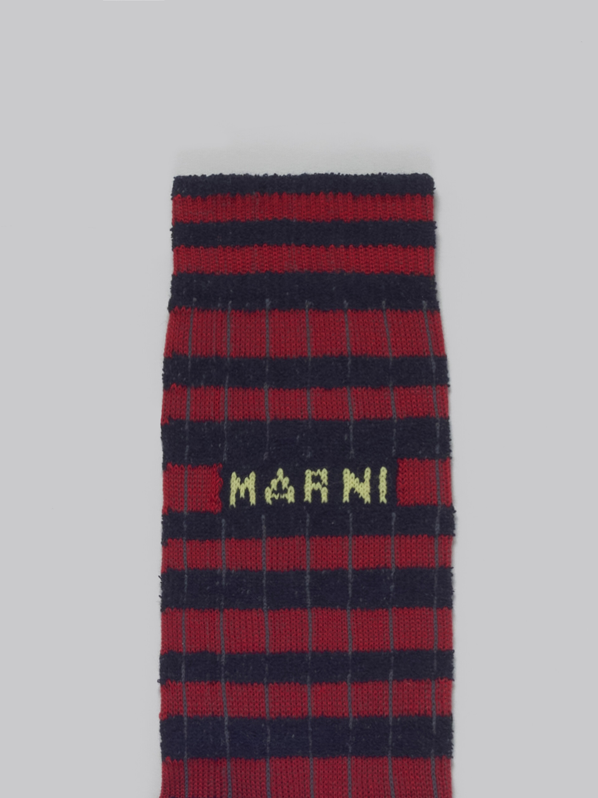 RED AND BLUE SOCKS WITH TERRY STRIPES - 3