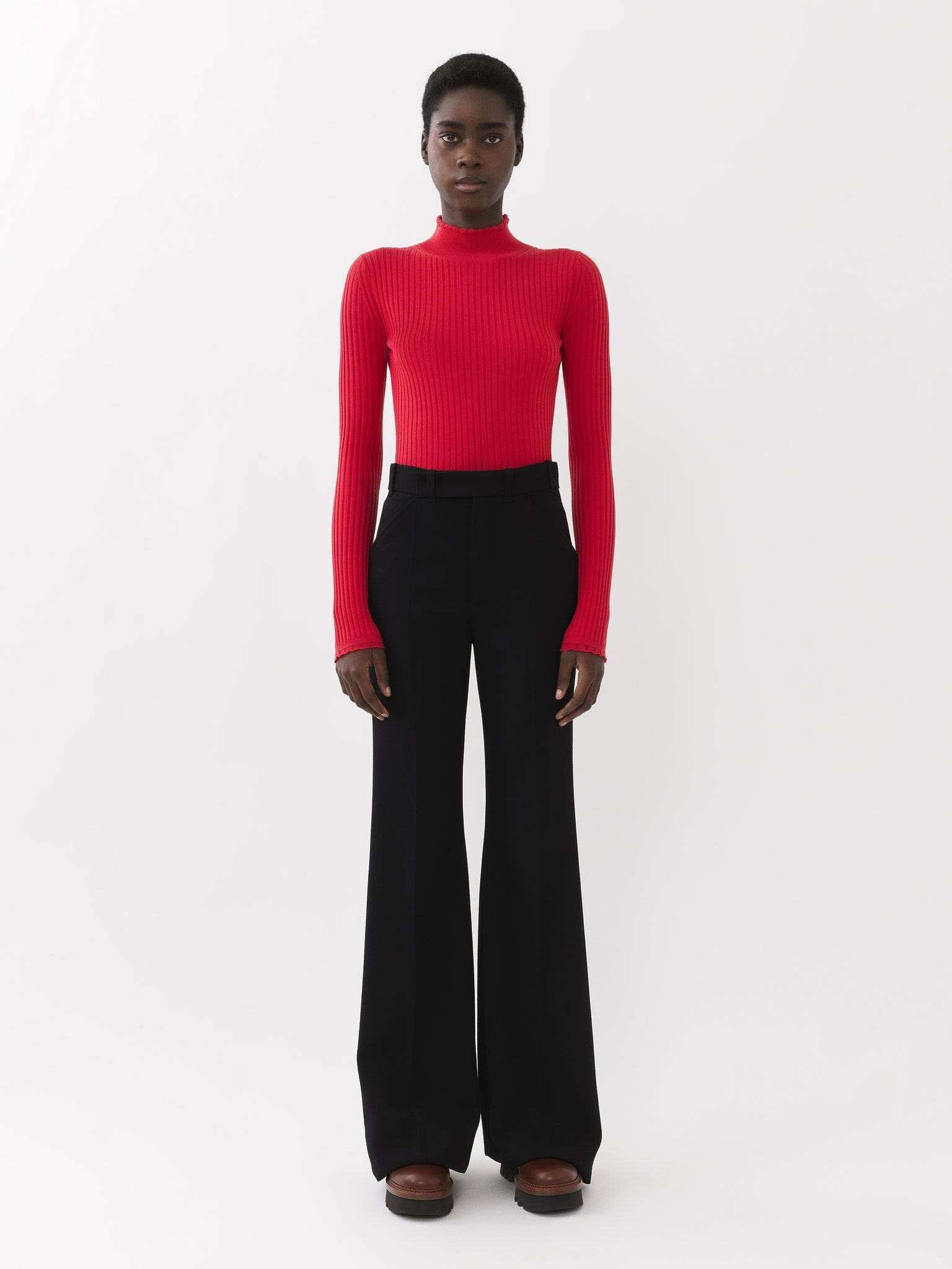 FITTED HIGH-NECK SWEATER - 4