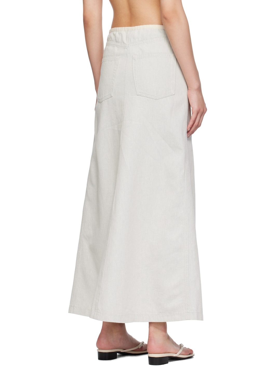 Off-White & Blue Arthur Denim Maxi Skirt - 3