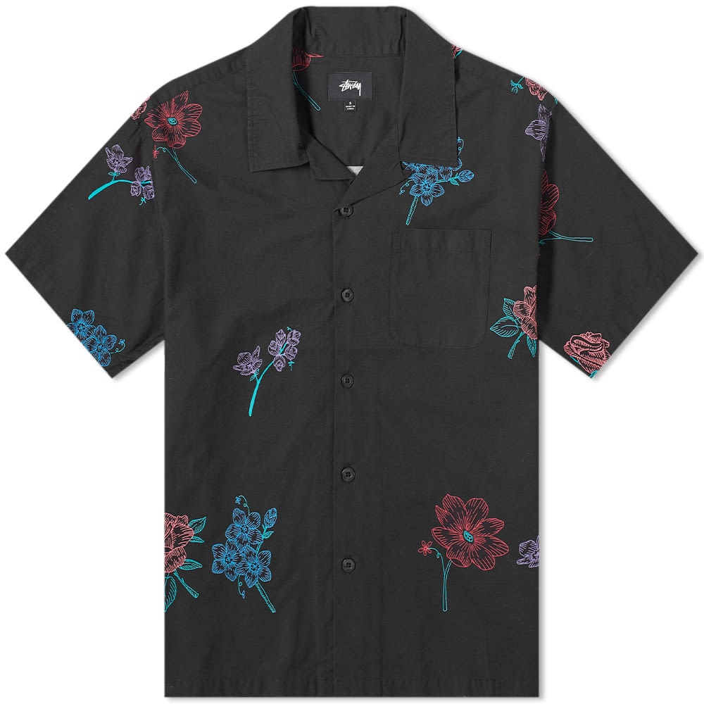 Stussy Hand Drawn Flower Shirt - 1