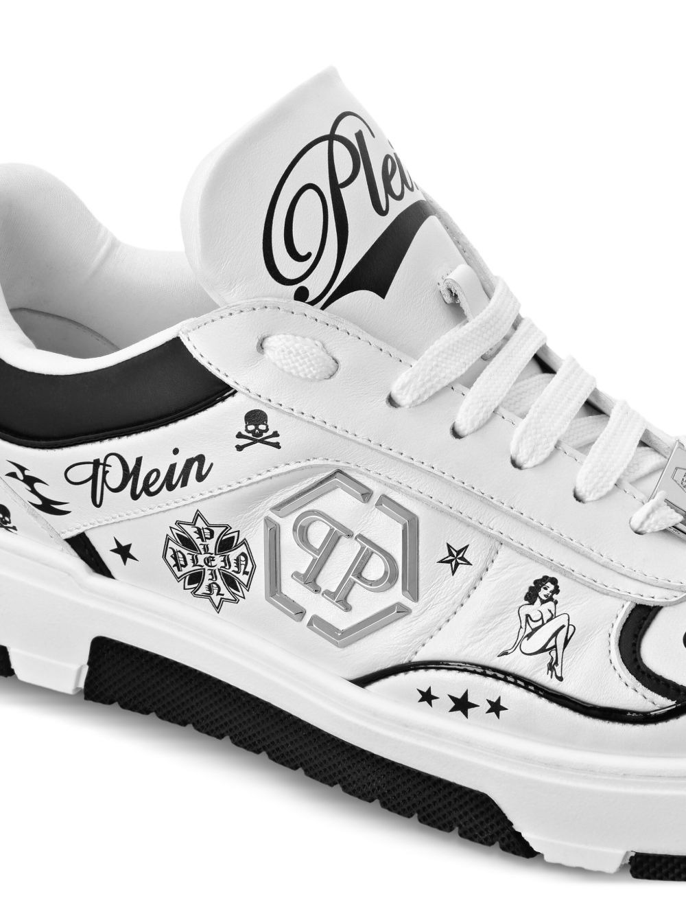 tattoo-print sneakers - 4