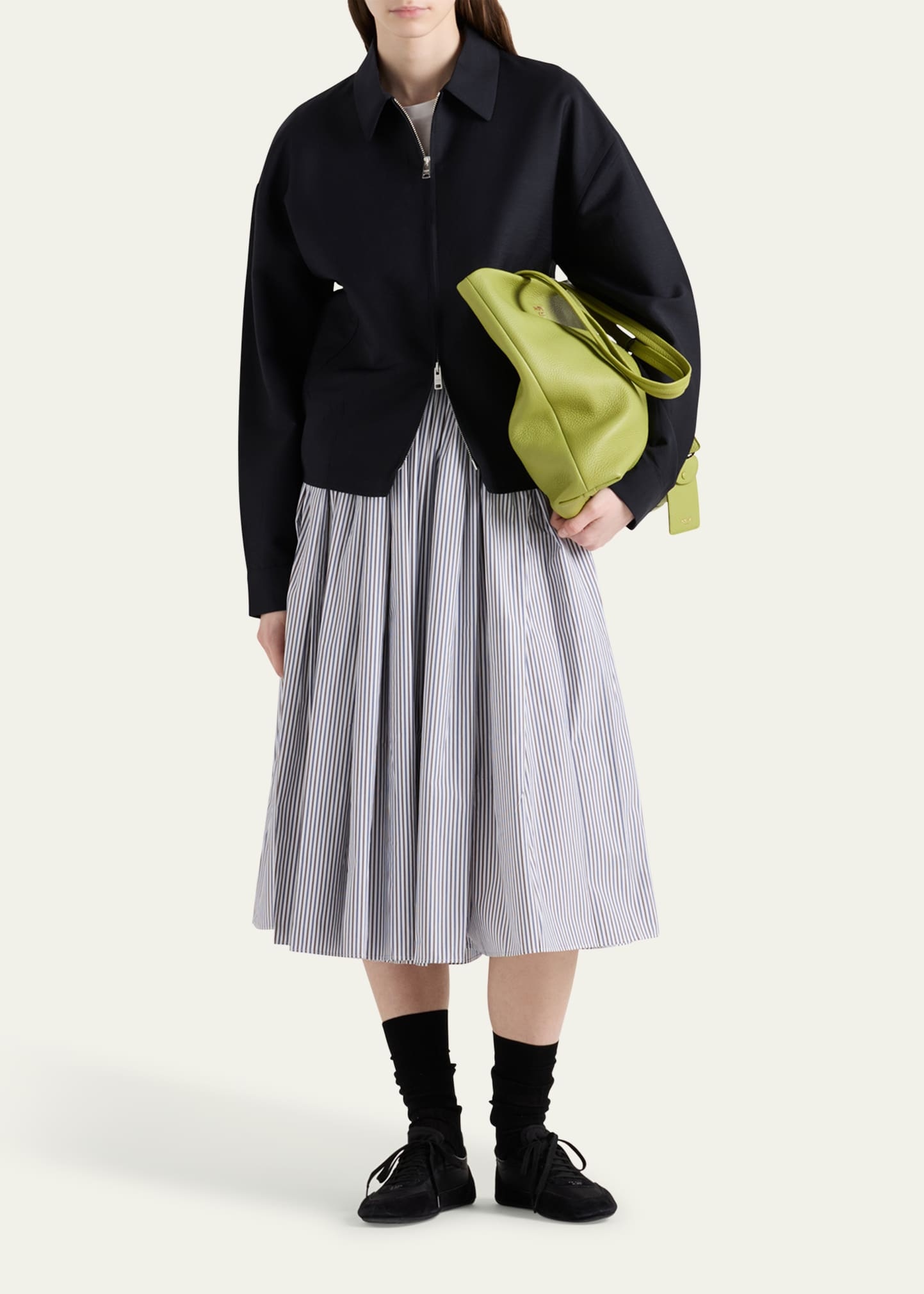 Striped A-Line Full Skirt - 2
