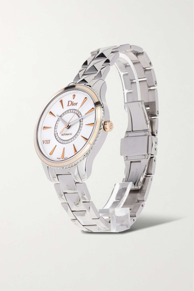 Dior Pre-Owned 2020 Dior VIII automatic 36mm stainless steel, 18-karat rose gold, mother-of-pearl and dia outlook