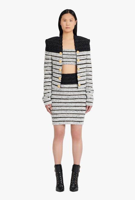 Black and white tweed spencer jacket - 4