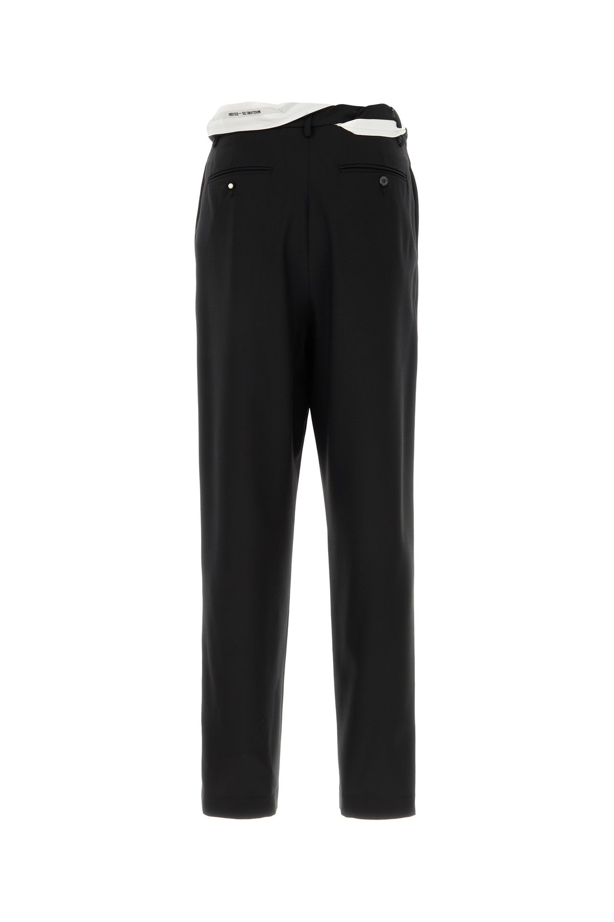 Black wool wide-leg Link pant - 2