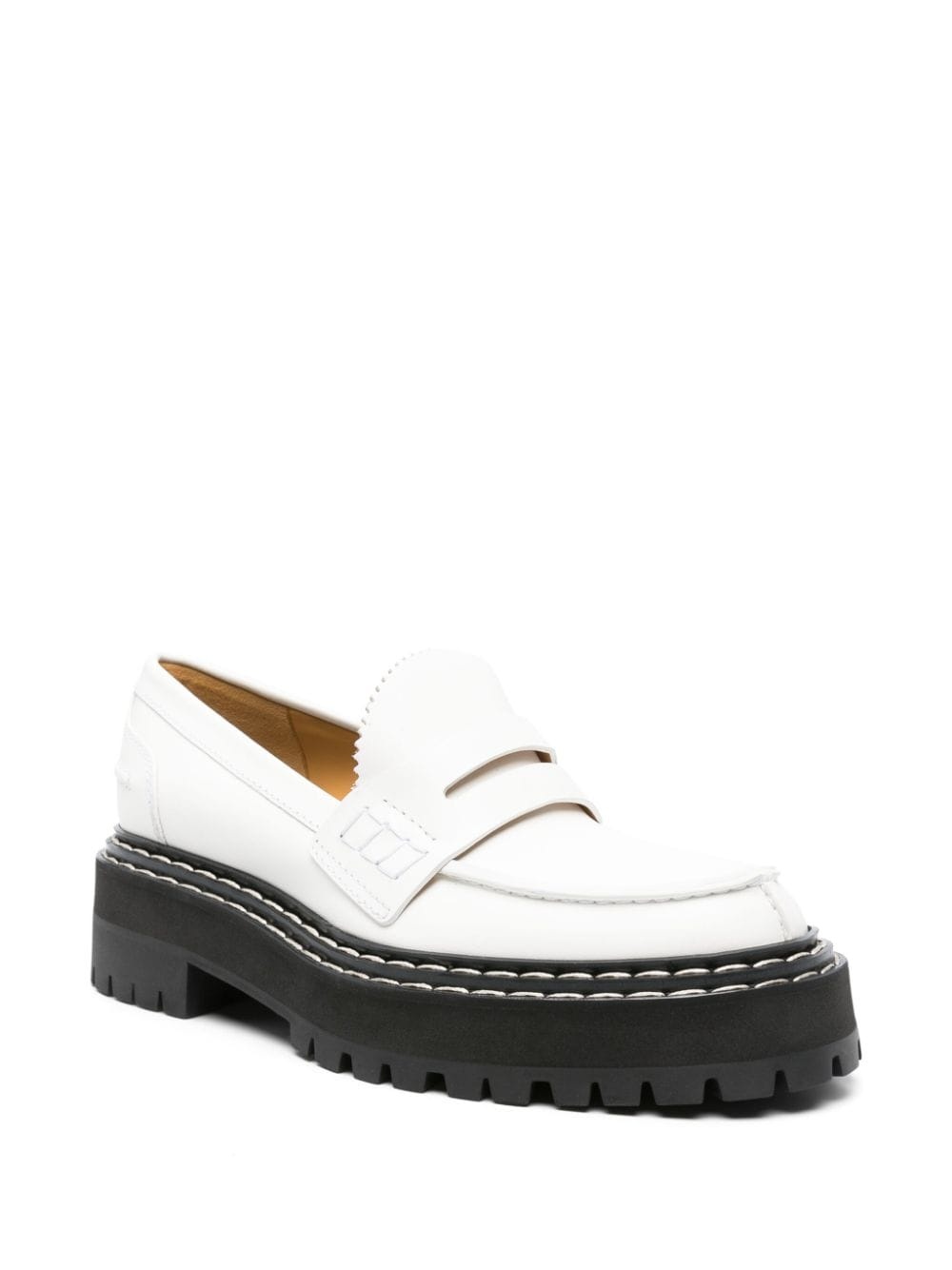 contrast-stitch penny-slot leather loafers - 2