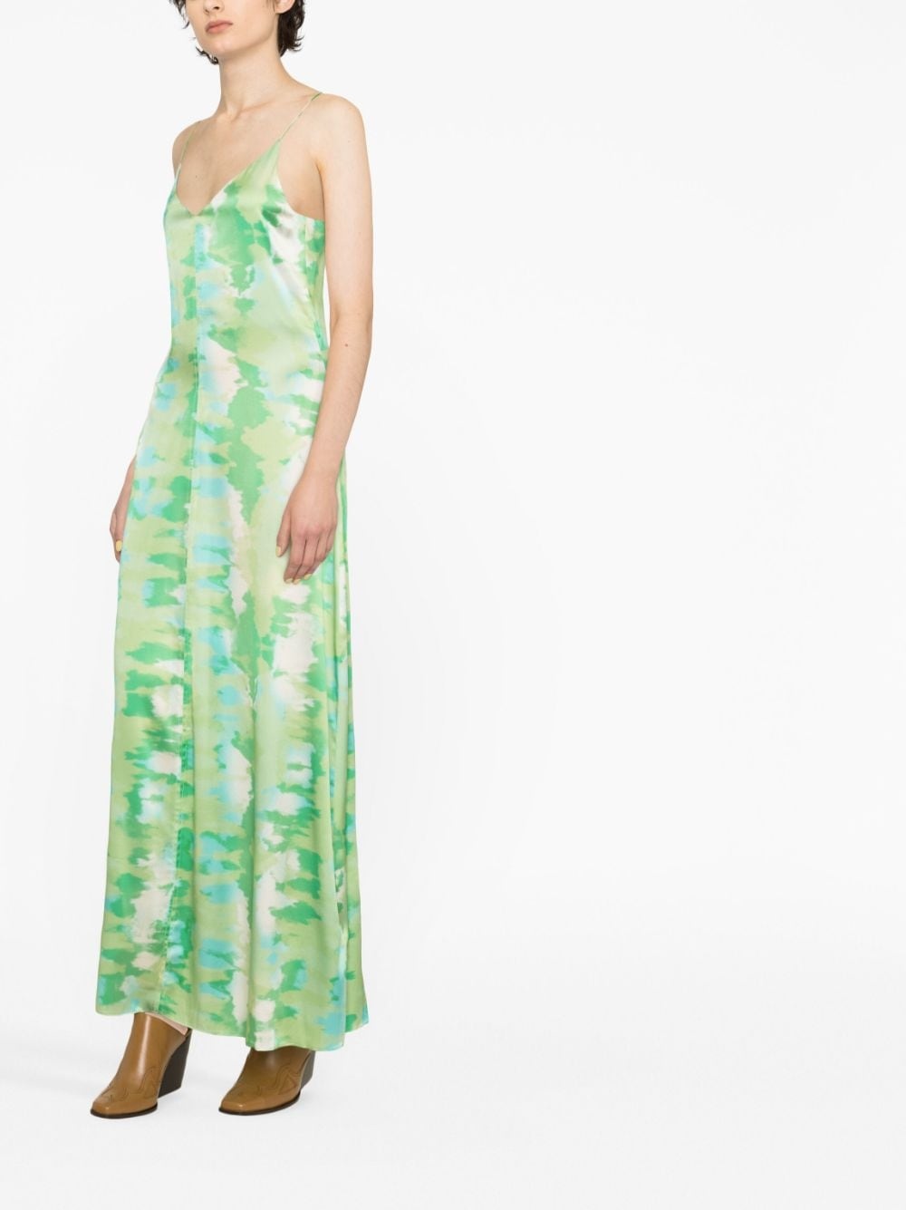 watercolour-print slip dress - 3
