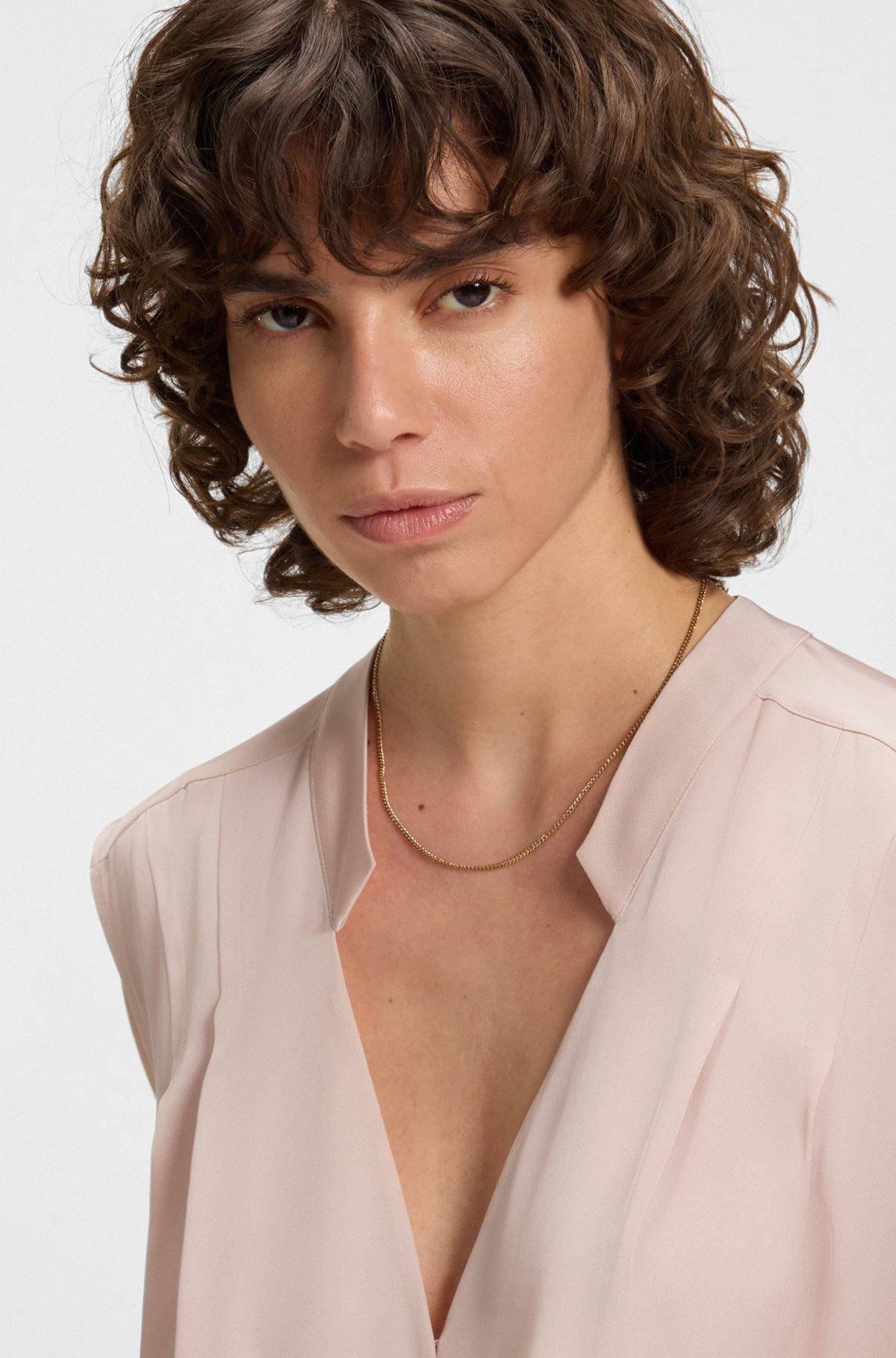 REGULAR-FIT BLOUSE IN STRETCH SILK - 4