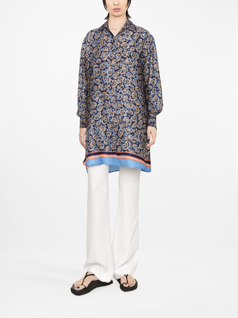 FERRAGAMO floral-print oversized silk shirt outlook