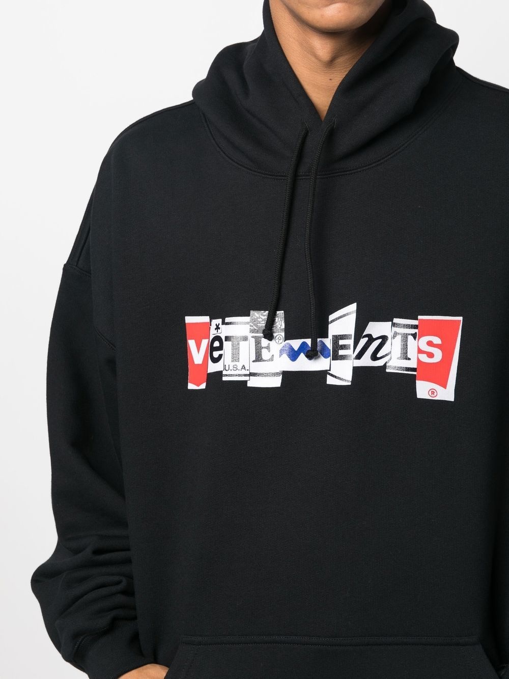 logo-print drawstring hoodie - 5