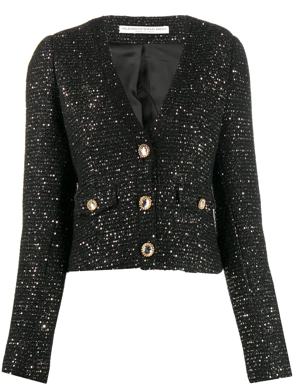 cropped sequin embellished jacket - 1