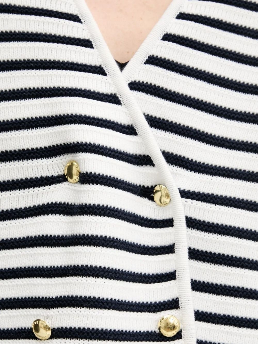 striped double-breasted cardigan - 5