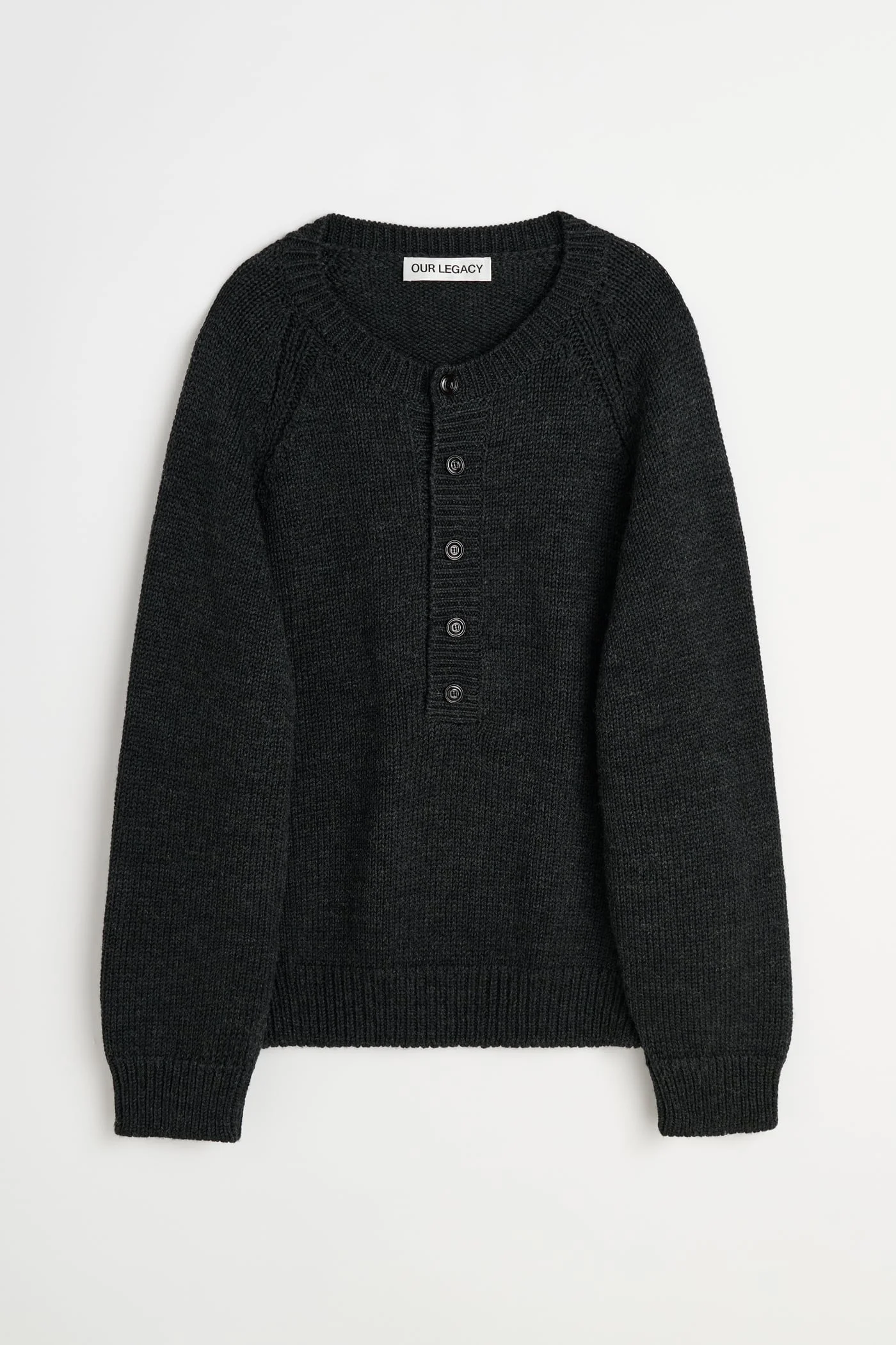 Shore Henley Charcoal Dry Merino Wool - 1