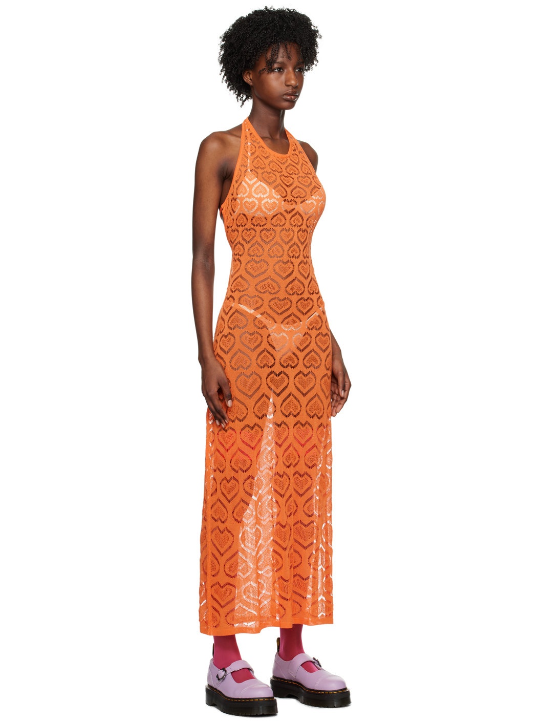 SSENSE Exclusive Orange Heart Maxi Dress - 2