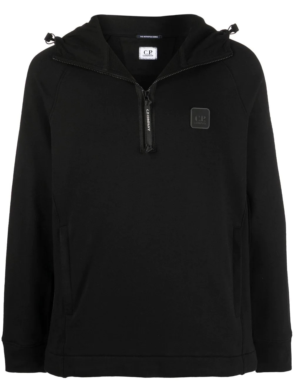 half-zip logo patch hoodie - 1