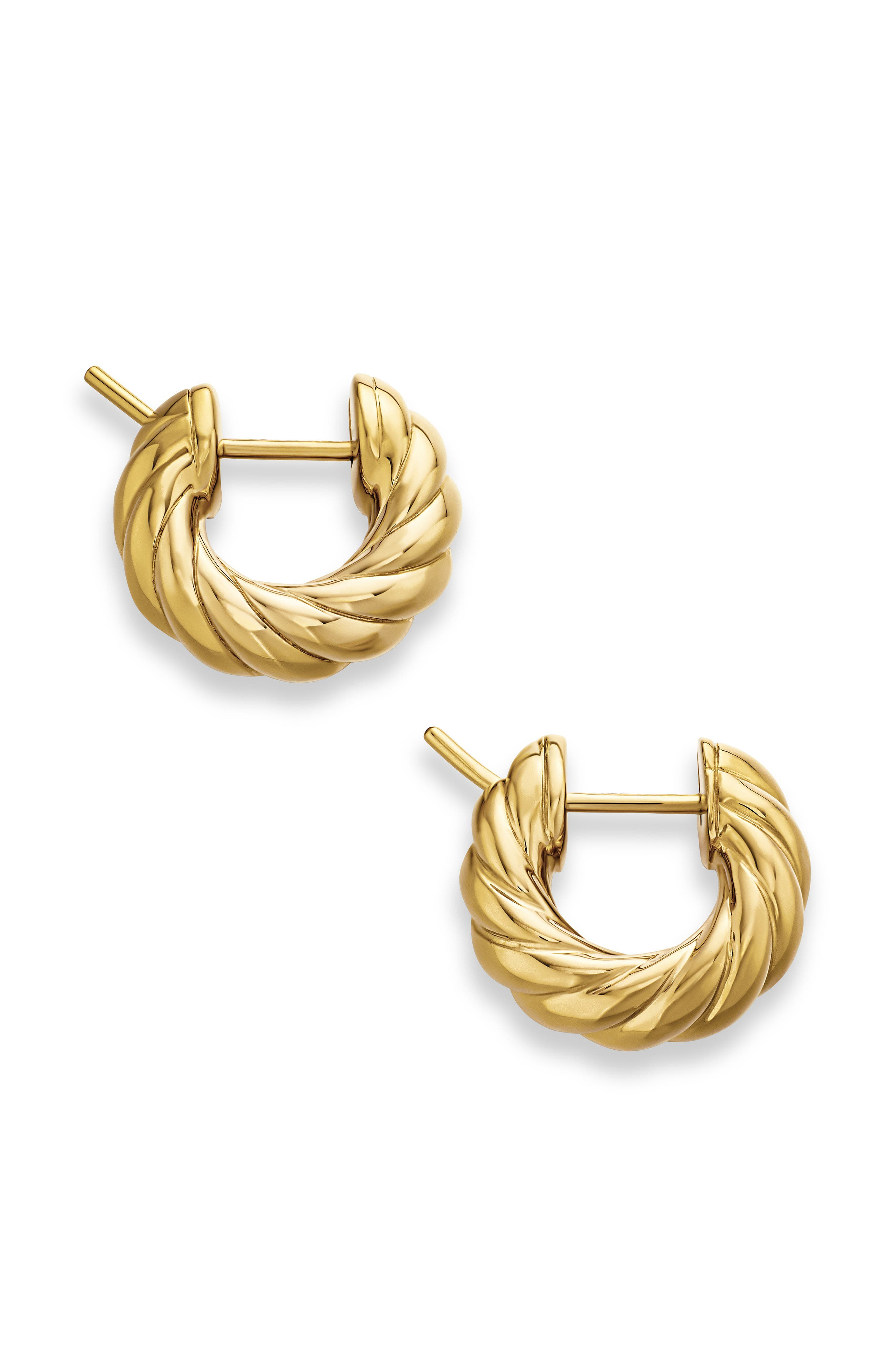 David Yurman Sculpted Cable Hoop Earrings in 18K Yellow Gold at Nordstrom - 5