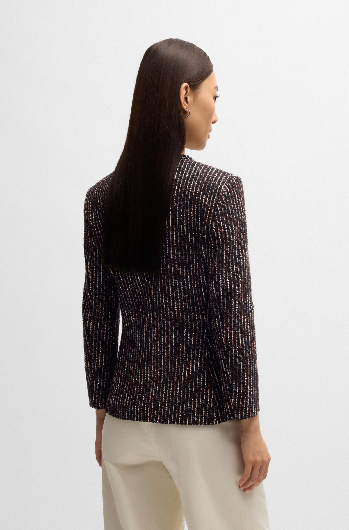SLIM-FIT BLAZER IN MULTICOLORED BOUCLÉ - 4