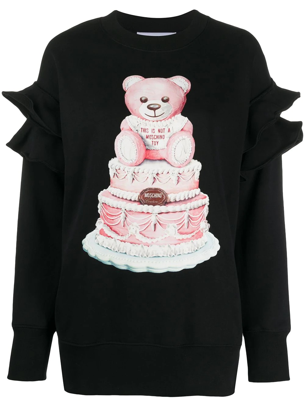 teddy ruffle sleeve sweatshirt - 1