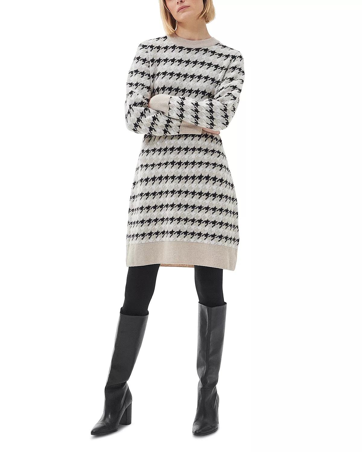 Marie Houndstooth Knit Dress - 4