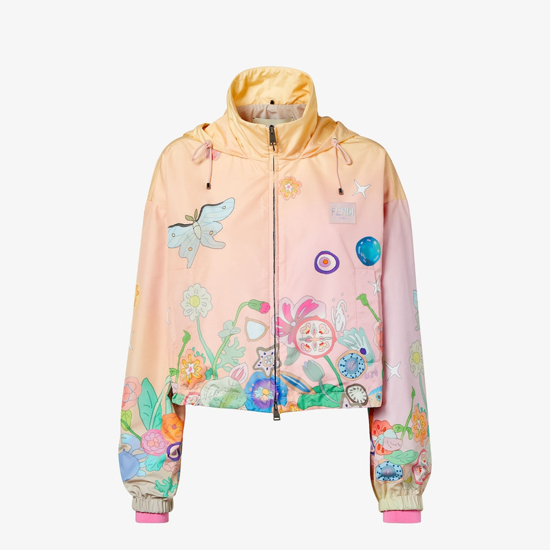 Fantastic Fendi Future Windbreaker Pink and yellow printed nylon windbreaker 1
