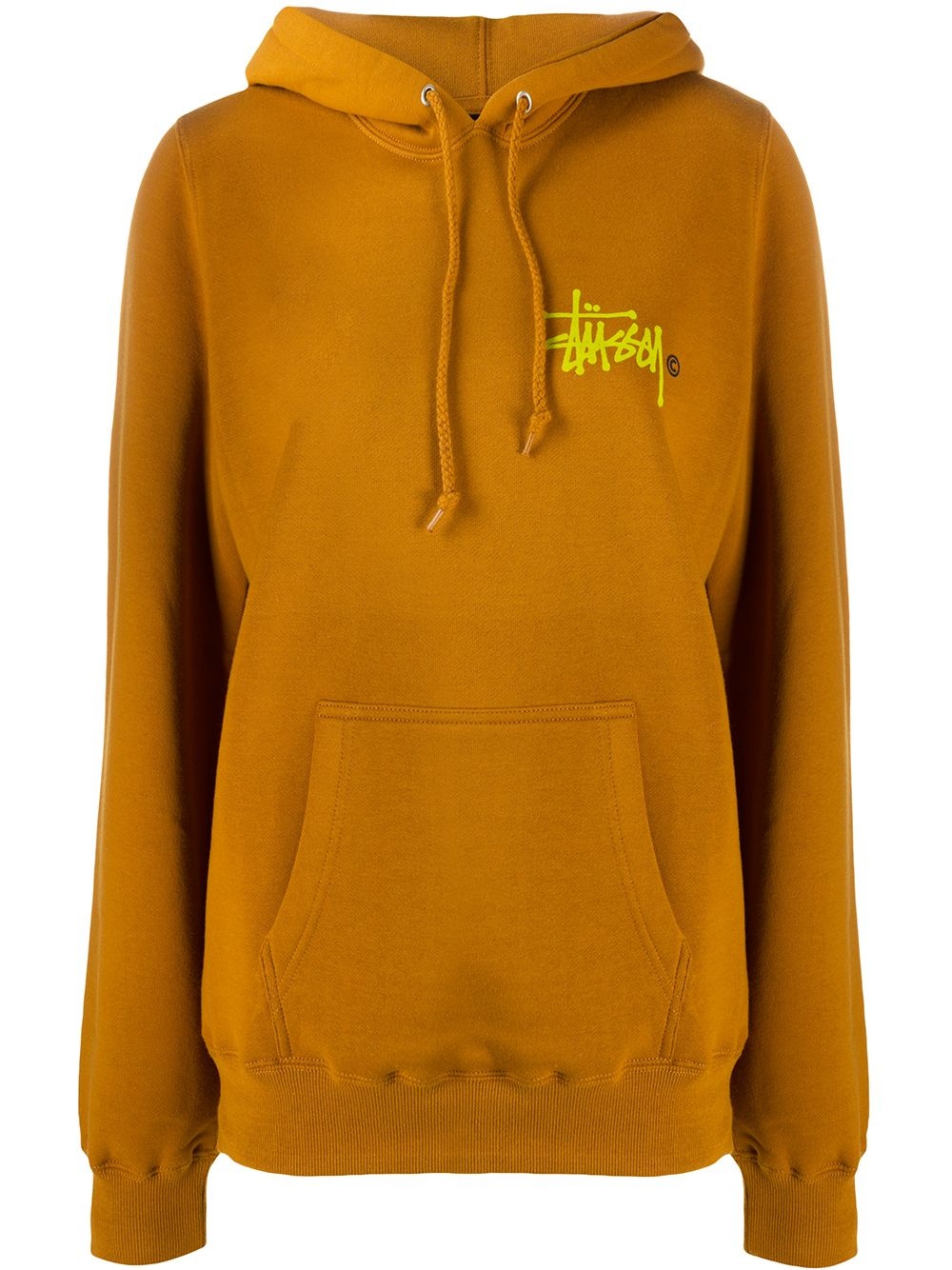 logo print drawstring hoodie - 1