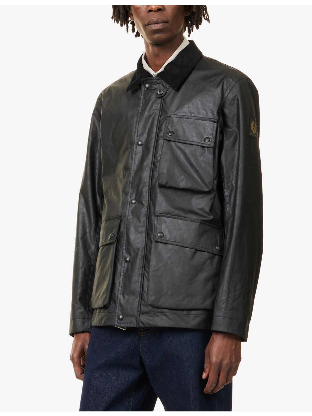 Incline Corduroy-Collar Waxed-Cotton Jacket - 3