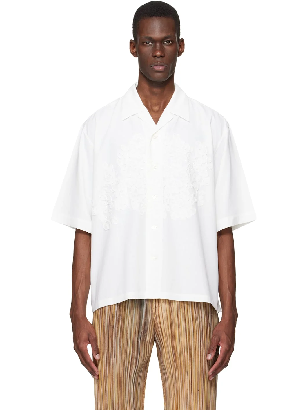 White Embroidery Press Shirt - 1