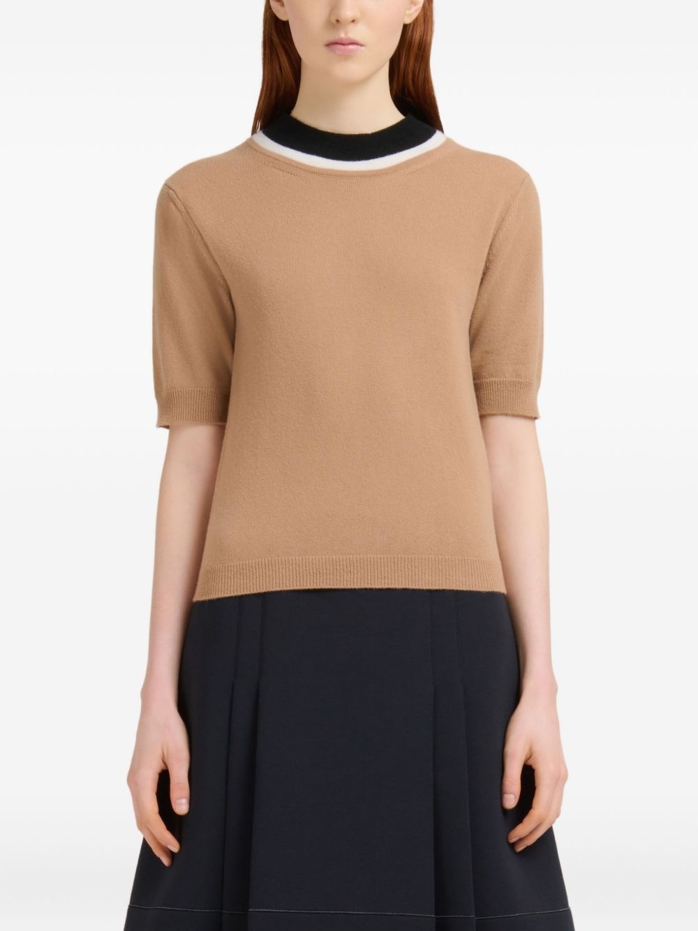 two-tone knitted top - 2