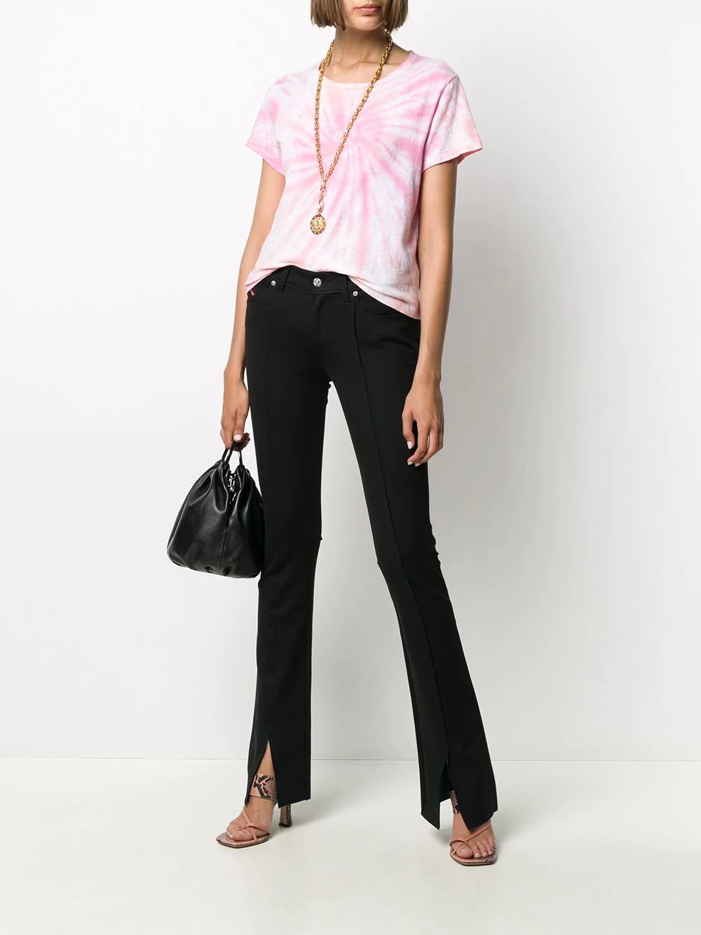 front slit flared trousers - 2