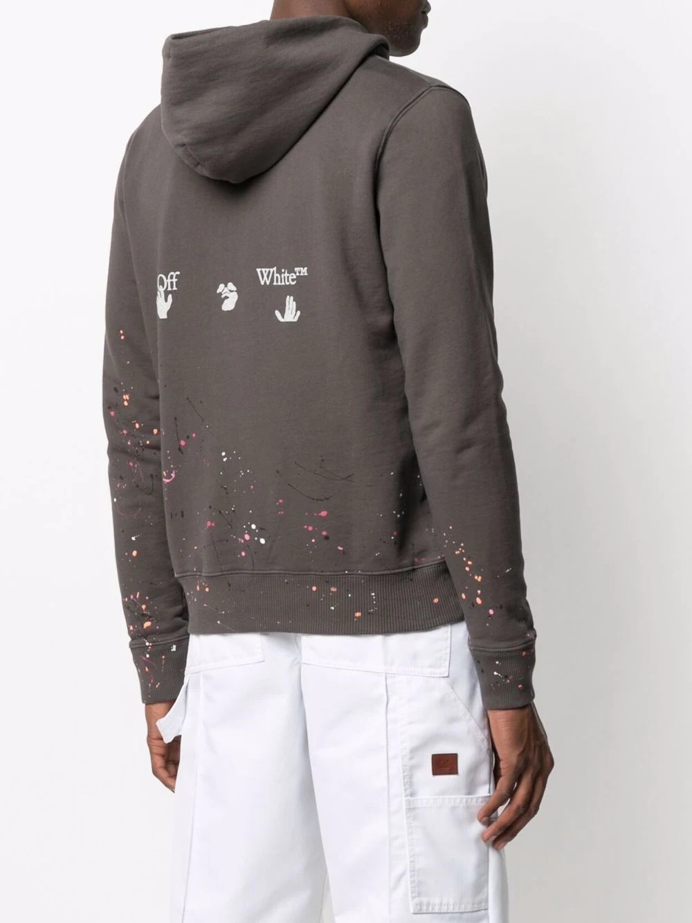 logo-print paint-splatter hoodie - 4