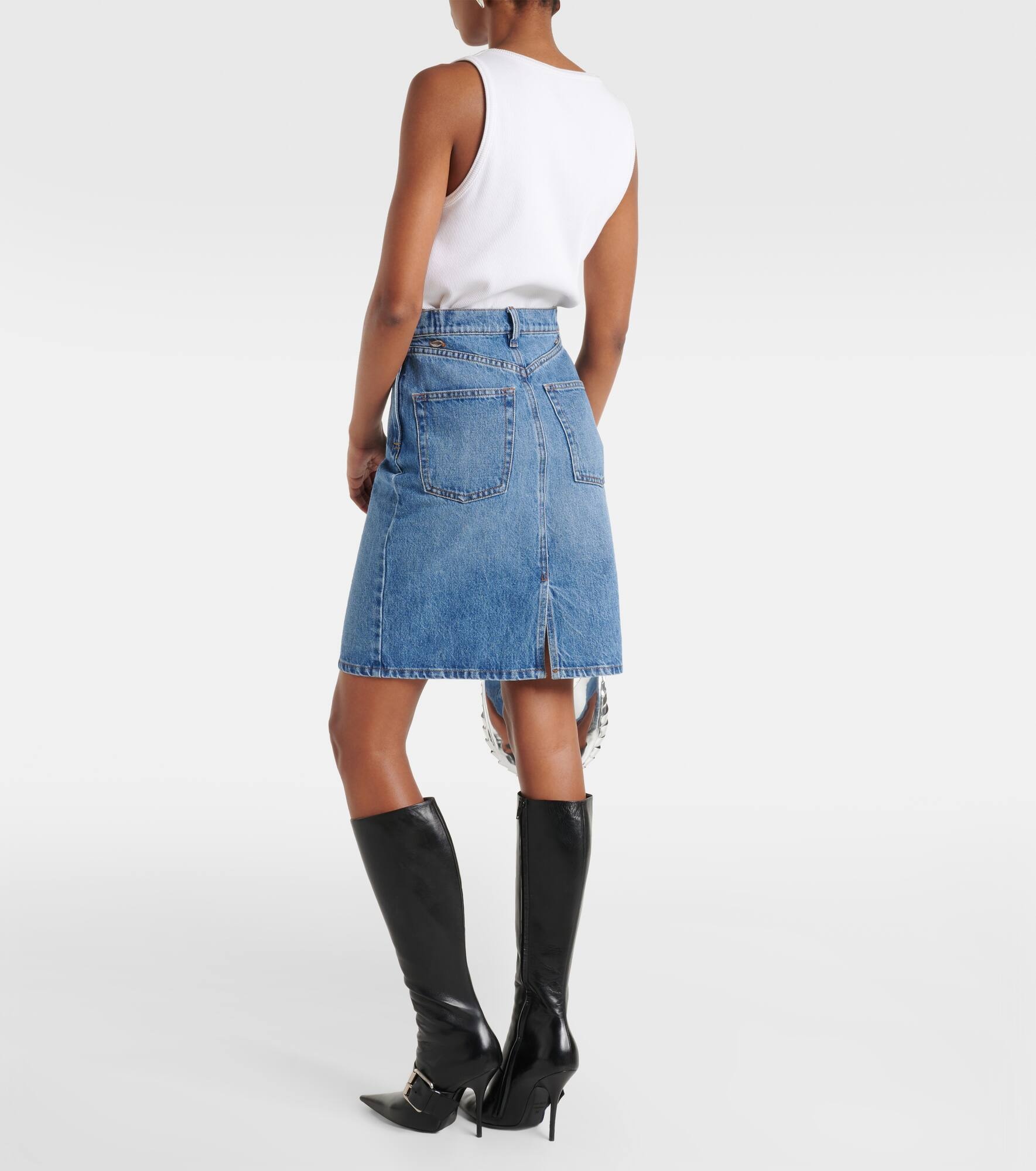 Denim pencil skirt - 3